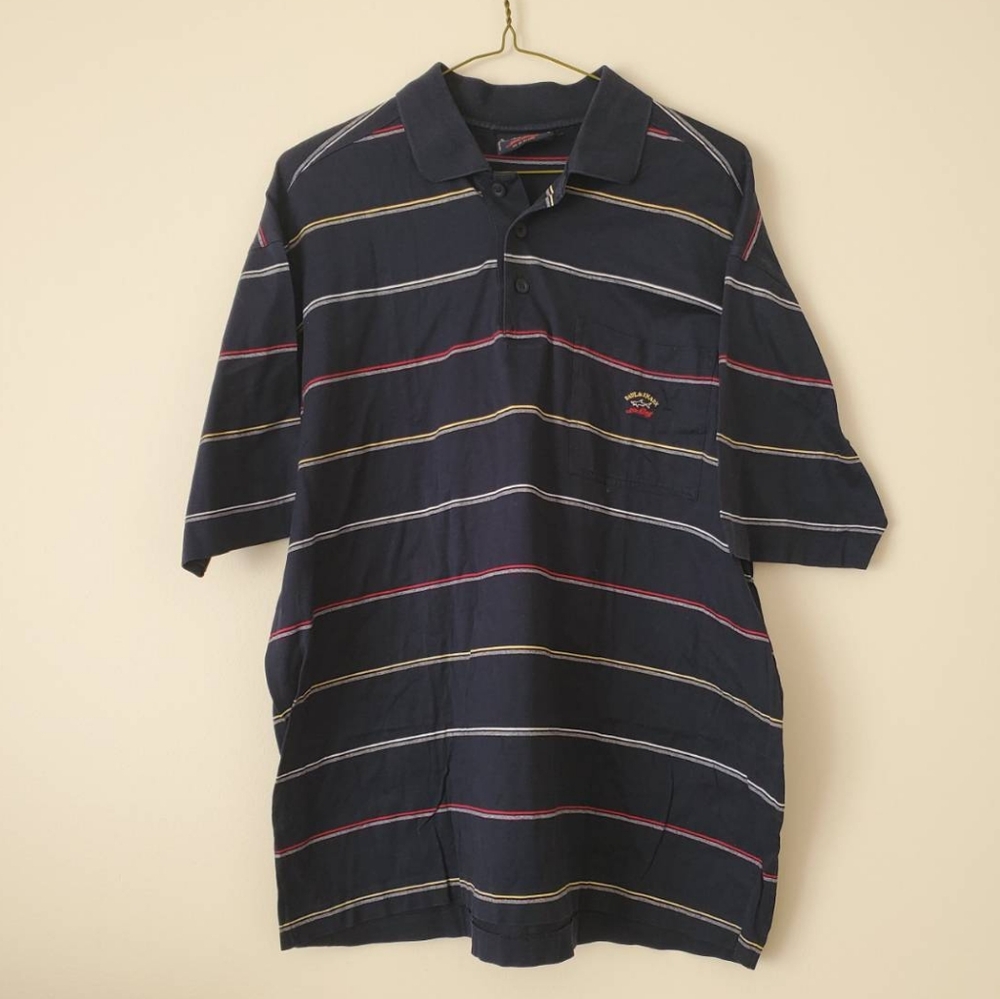 Paul & Shark Navy Striped Polo Shirt